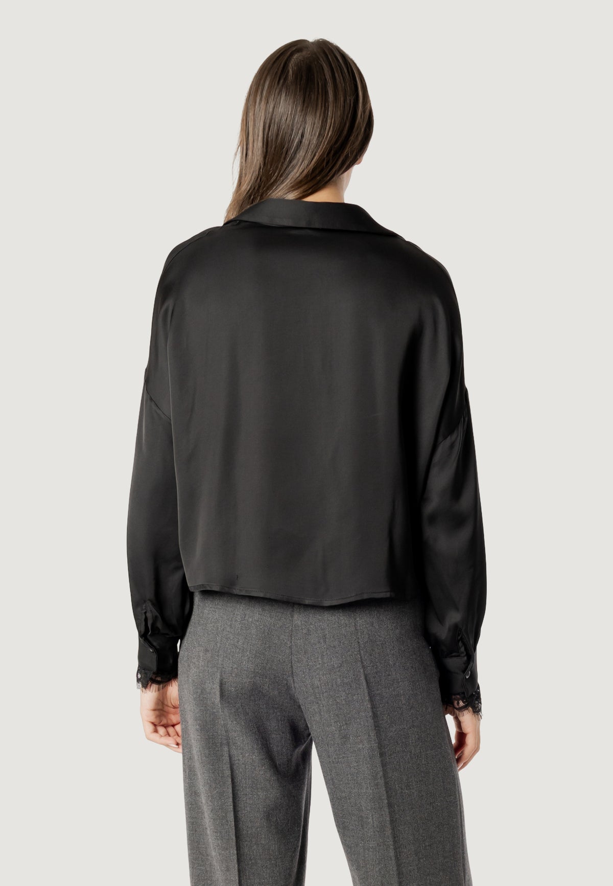 Camicia manica lunga I am elisa lace cuff viscose satin shirt