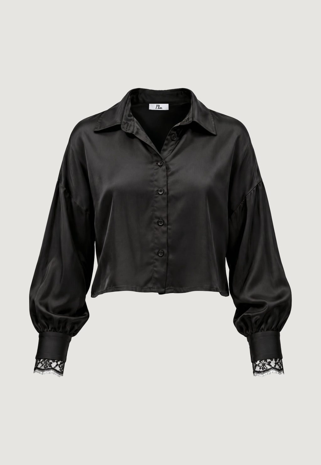 Camicia manica lunga I am elisa lace cuff viscose satin shirt