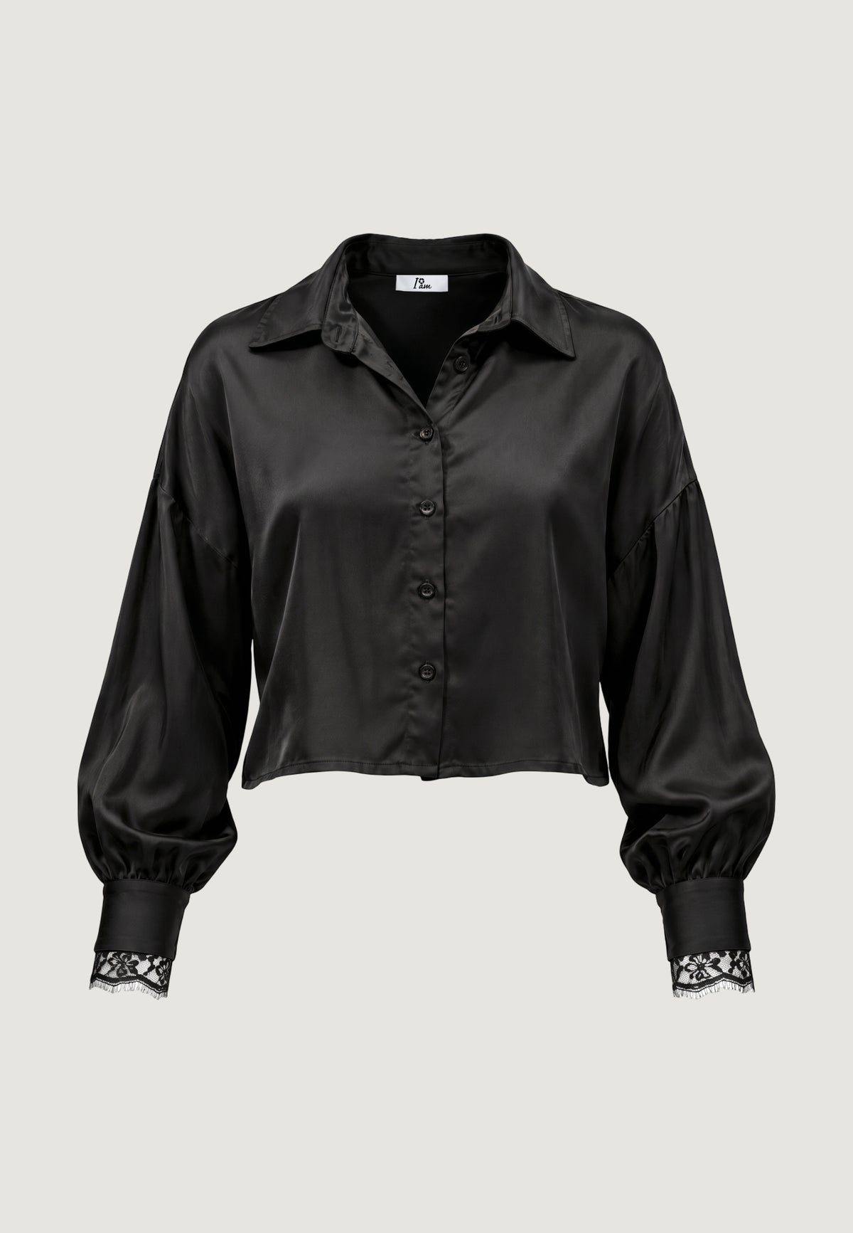 Camicia manica lunga I am elisa lace cuff viscose satin shirt