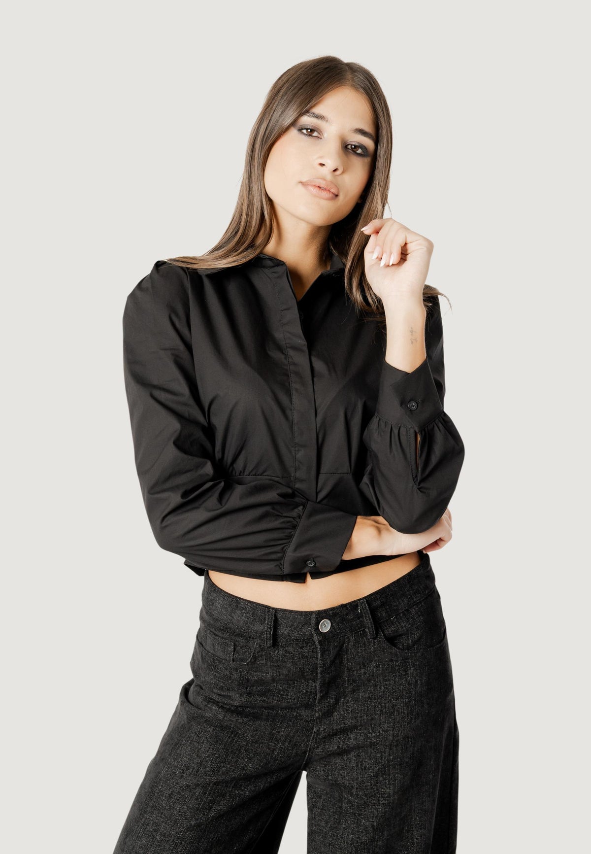 Camicia manica lunga I am Rita bow jewel shirt