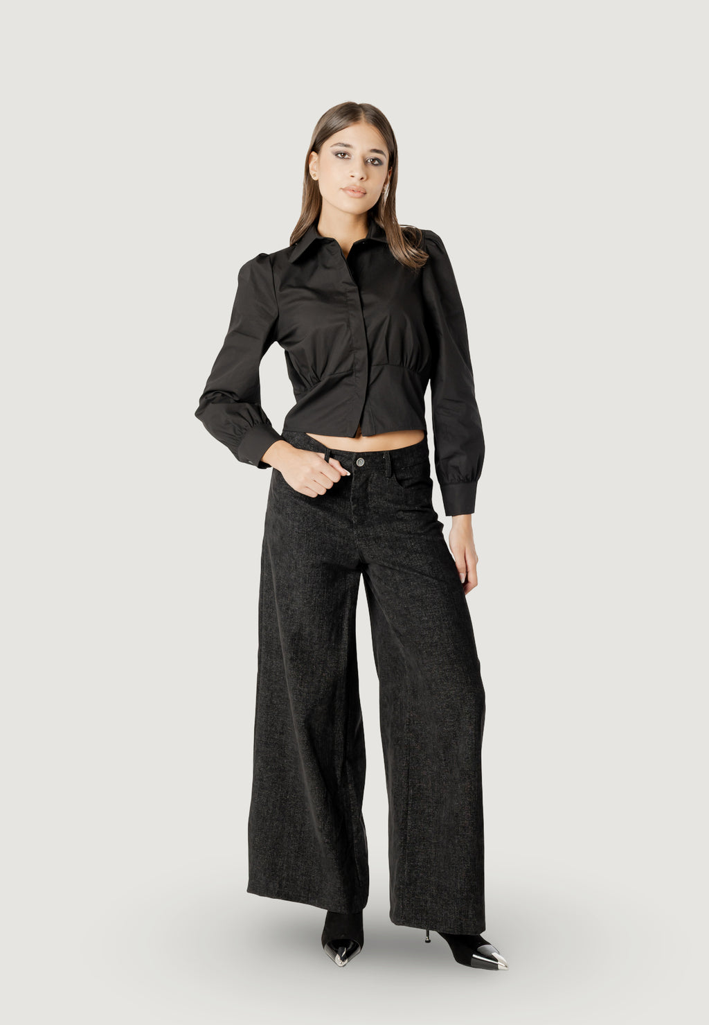 Camicia manica lunga I am Rita bow jewel shirt