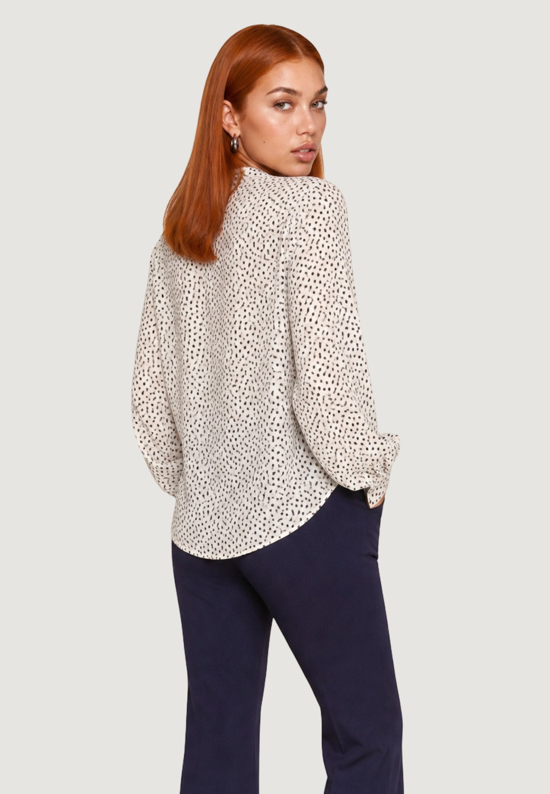Camicia manica lunga I am Blusa Pois Fiocco