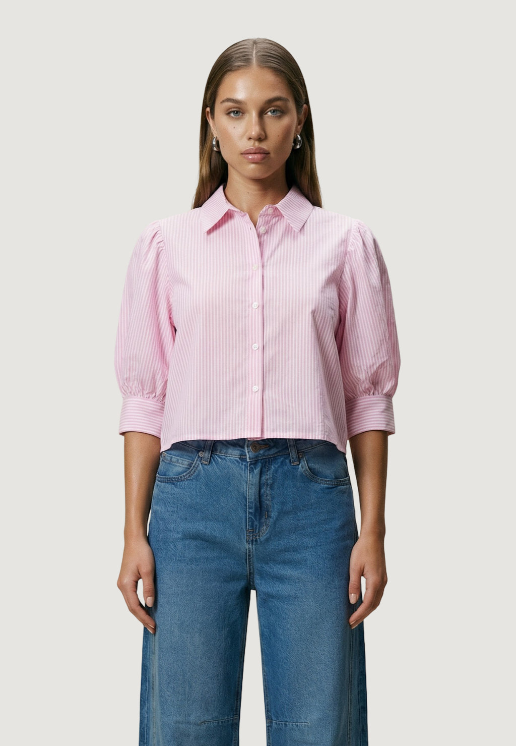 Camicia manica lunga I am Camicia Cotone Maniche Balloon
