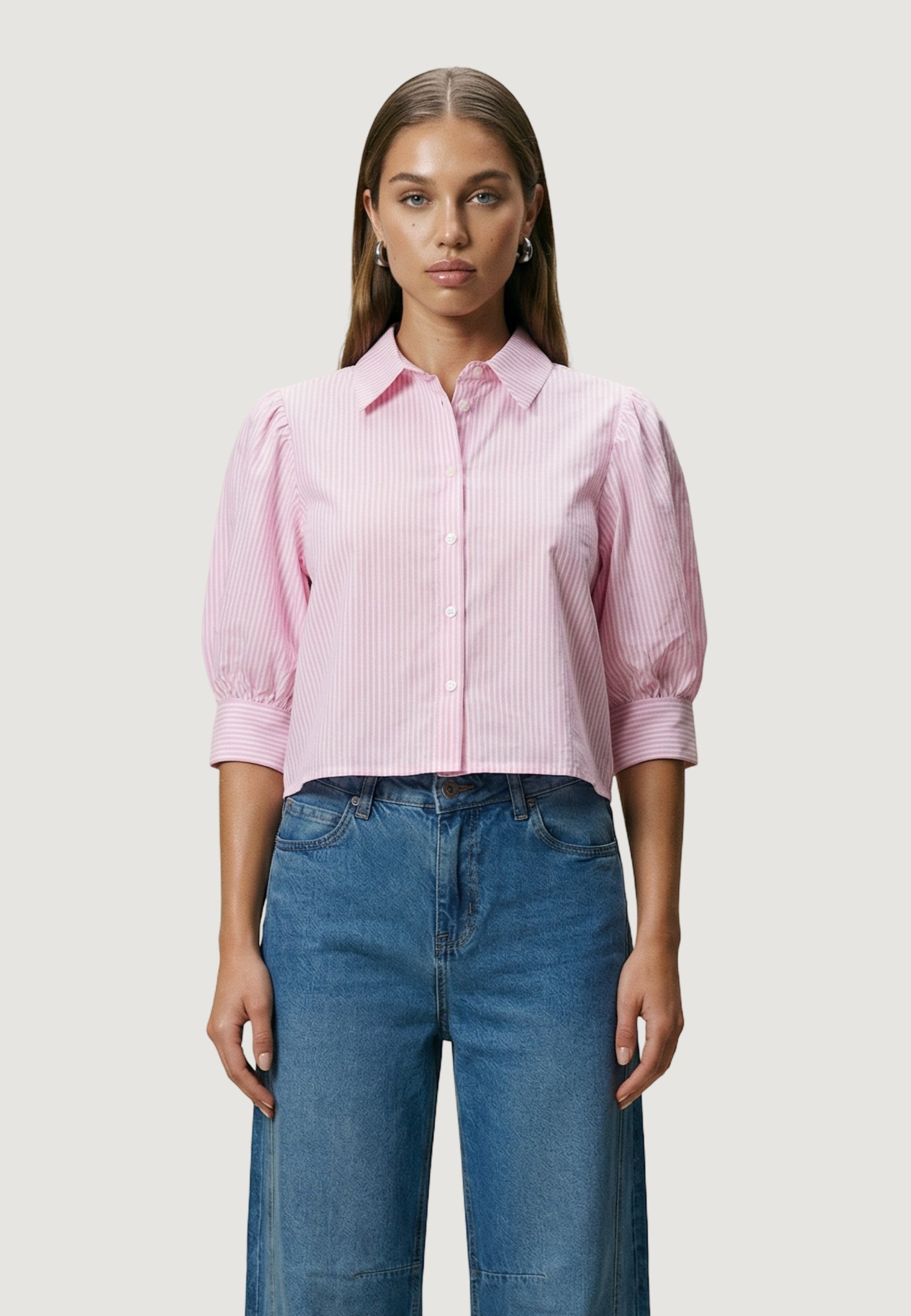 Camicia manica lunga I am Camicia Cotone Maniche Balloon