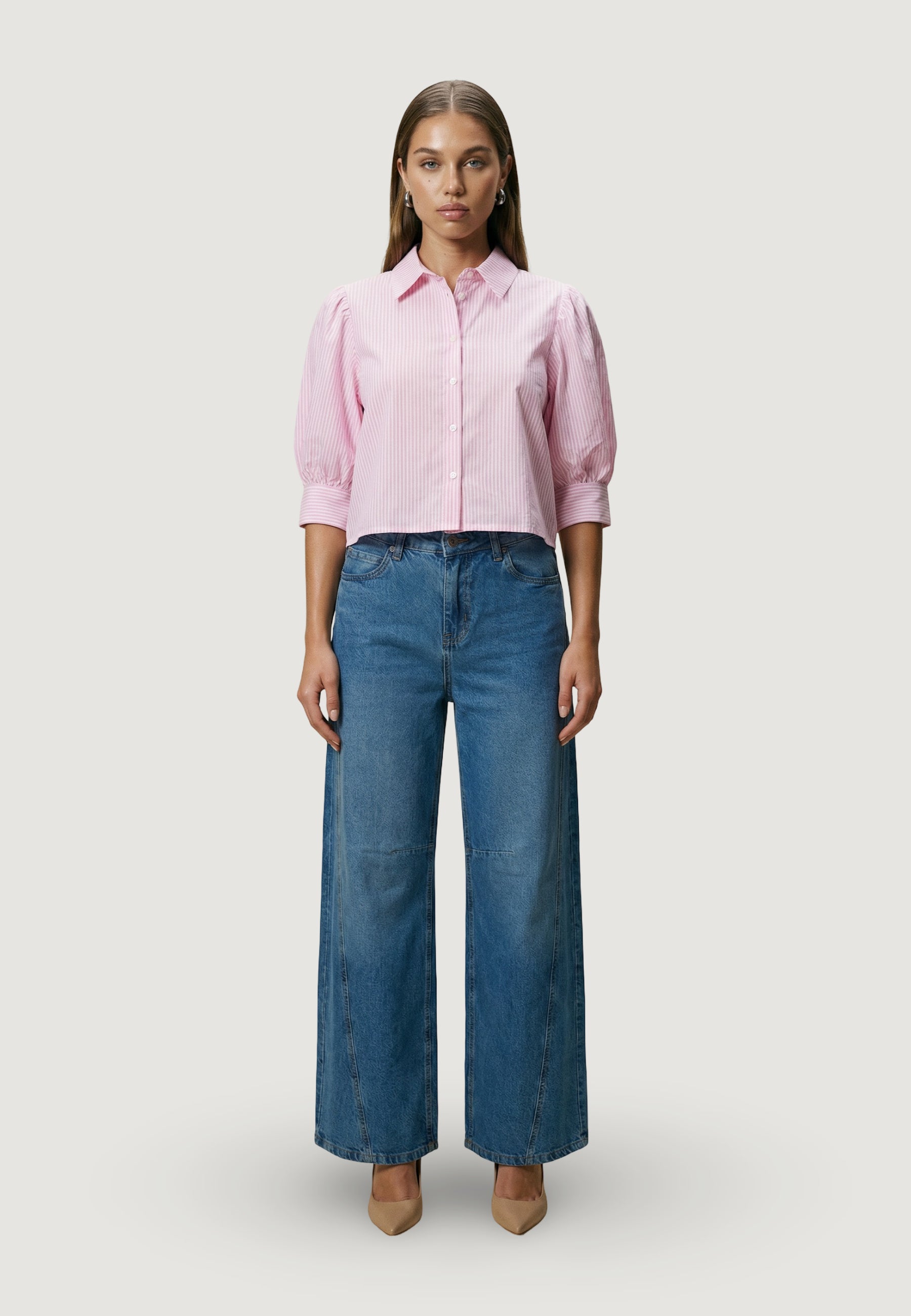 Camicia manica lunga I am Camicia Cotone Maniche Balloon