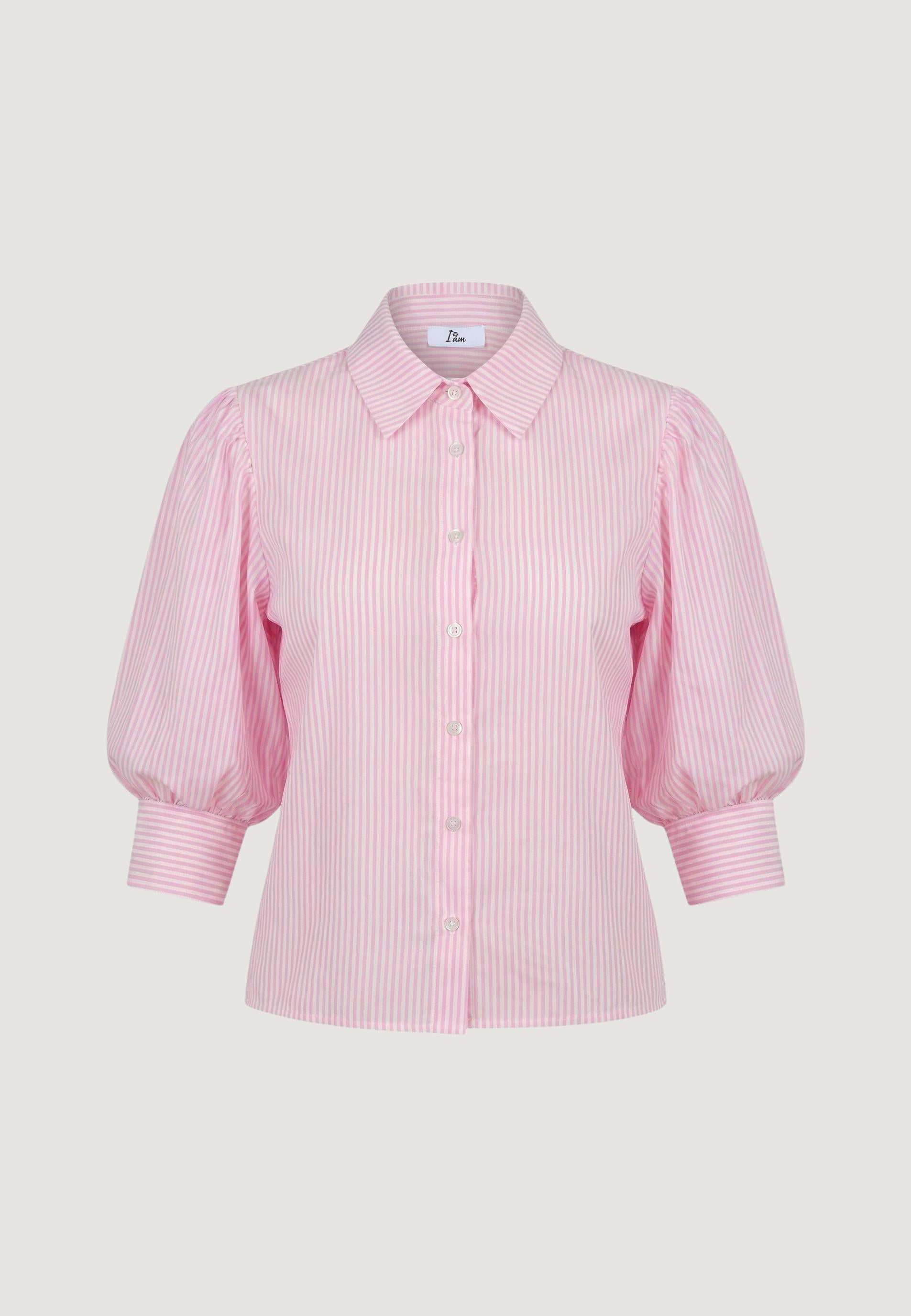 Camicia manica lunga I am Camicia Cotone Maniche Balloon