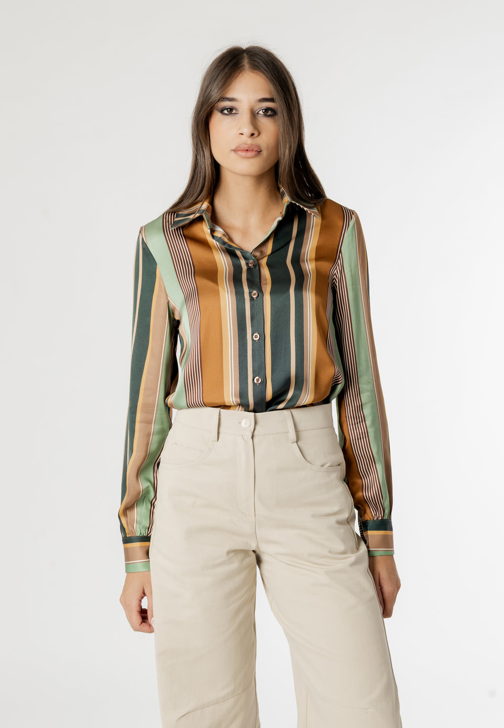 Camicia manica lunga I am MONICA SATIN SHIRT
