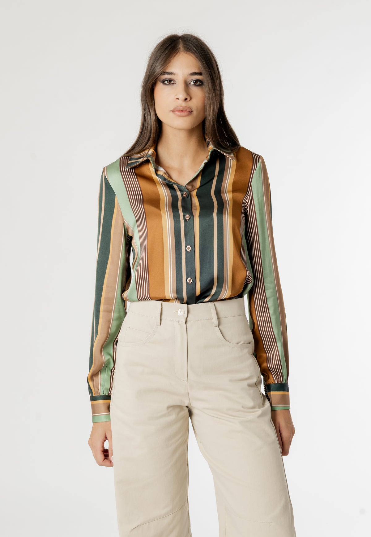 Camicia manica lunga I am MONICA SATIN SHIRT