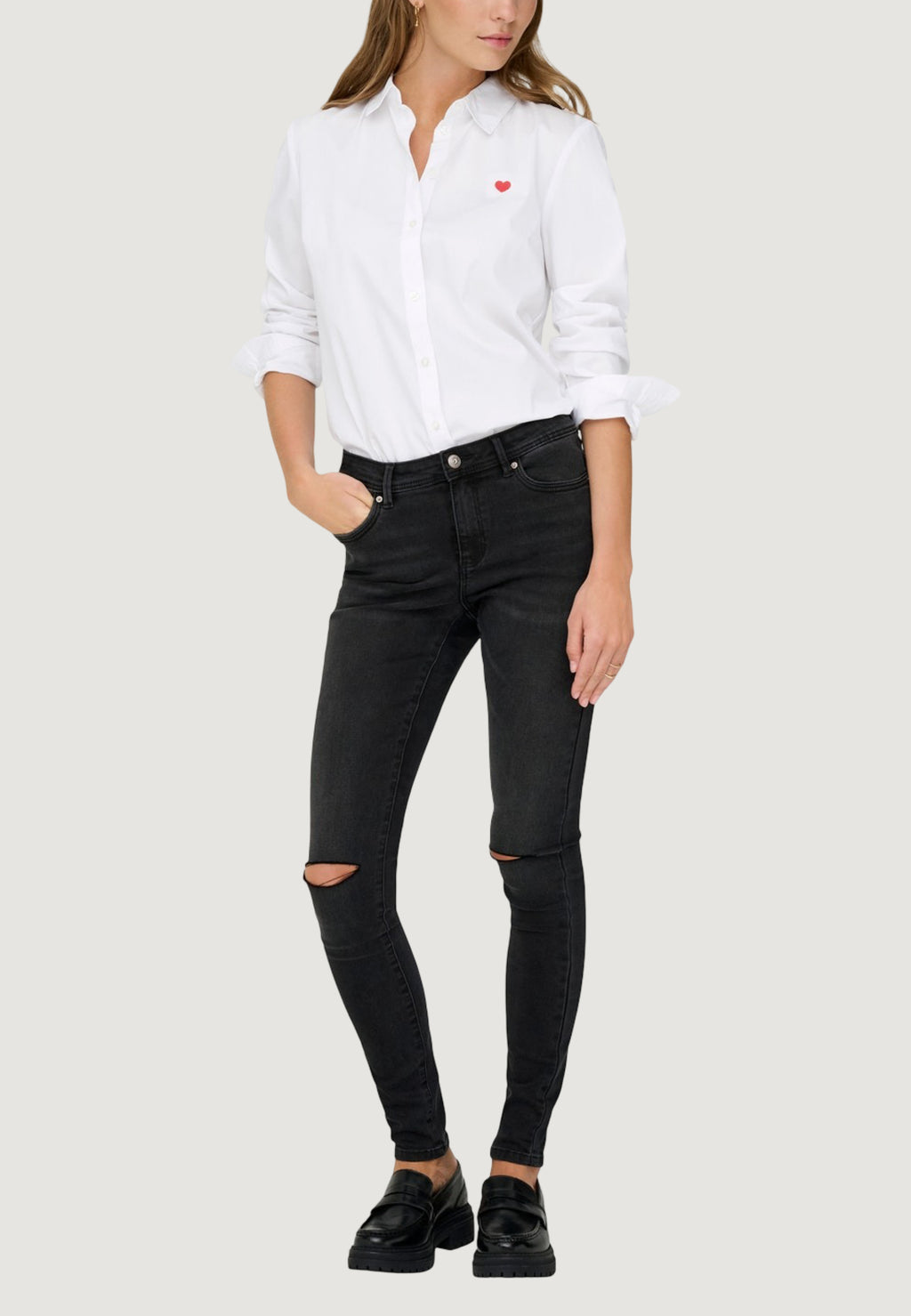 Long sleeves shirts Jacqueline de Yong Jdymio L/S Embroidery Shirt Wvn Noos