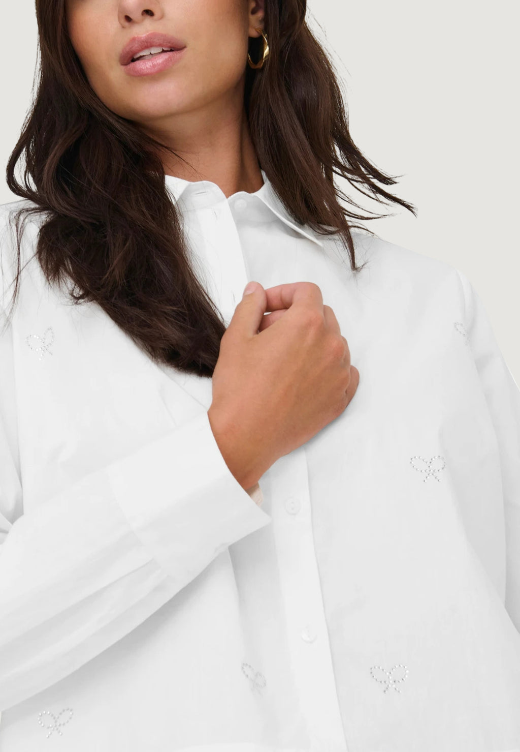 Camicia manica lunga Jacqueline de Yong Jdyriley L/S Short Emb. Shirt Wvn