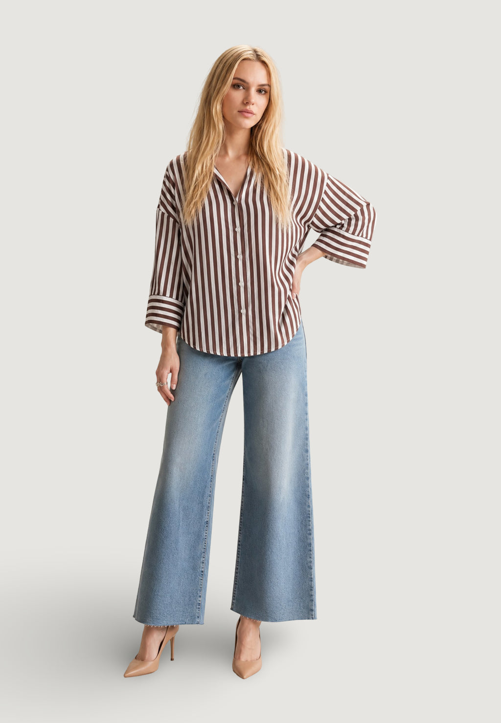 Long sleeves shirts Jacqueline de Yong Jdylaurel Life 7/8 Shirt Wvn