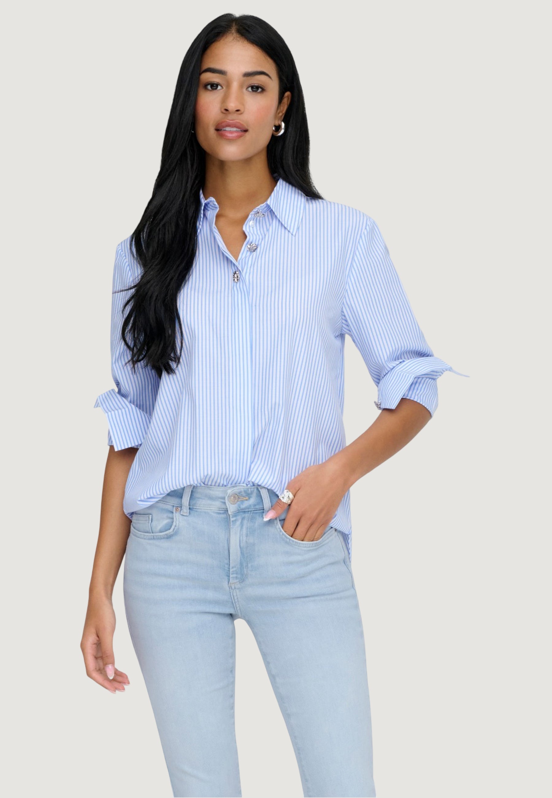 Long sleeves shirts Jacqueline de Yong JDYSOHO L/S LOOSE STRIPED SHIRT WVN
