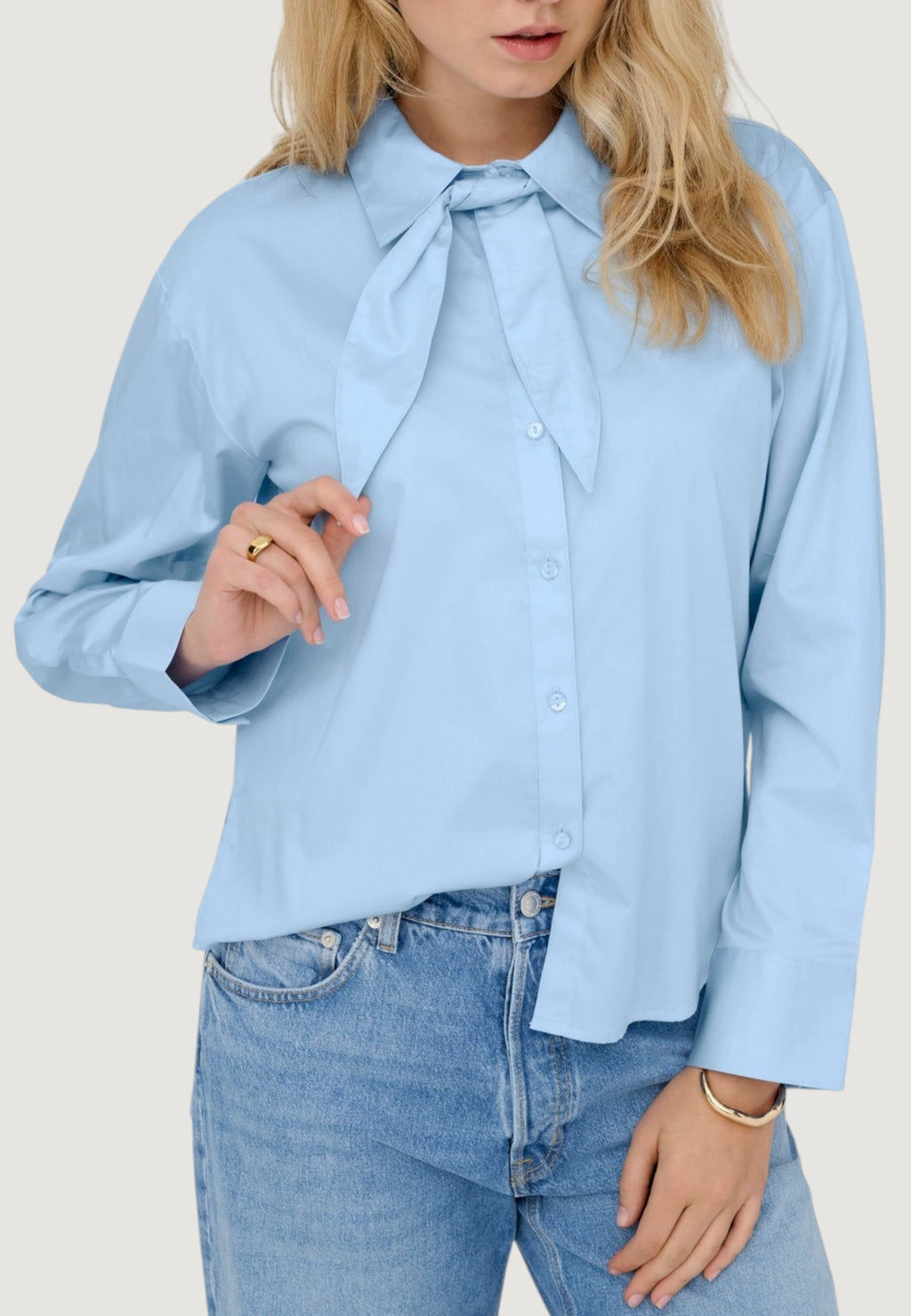 Long sleeves shirts Jacqueline de Yong JDYWILLOW LOOSE L/S BOW SHIRT WVN