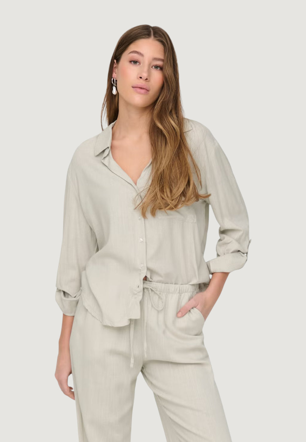 Camicia manica lunga Jacqueline de Yong Jdycaya Linen Loose L/S Shirt Wvn Dia