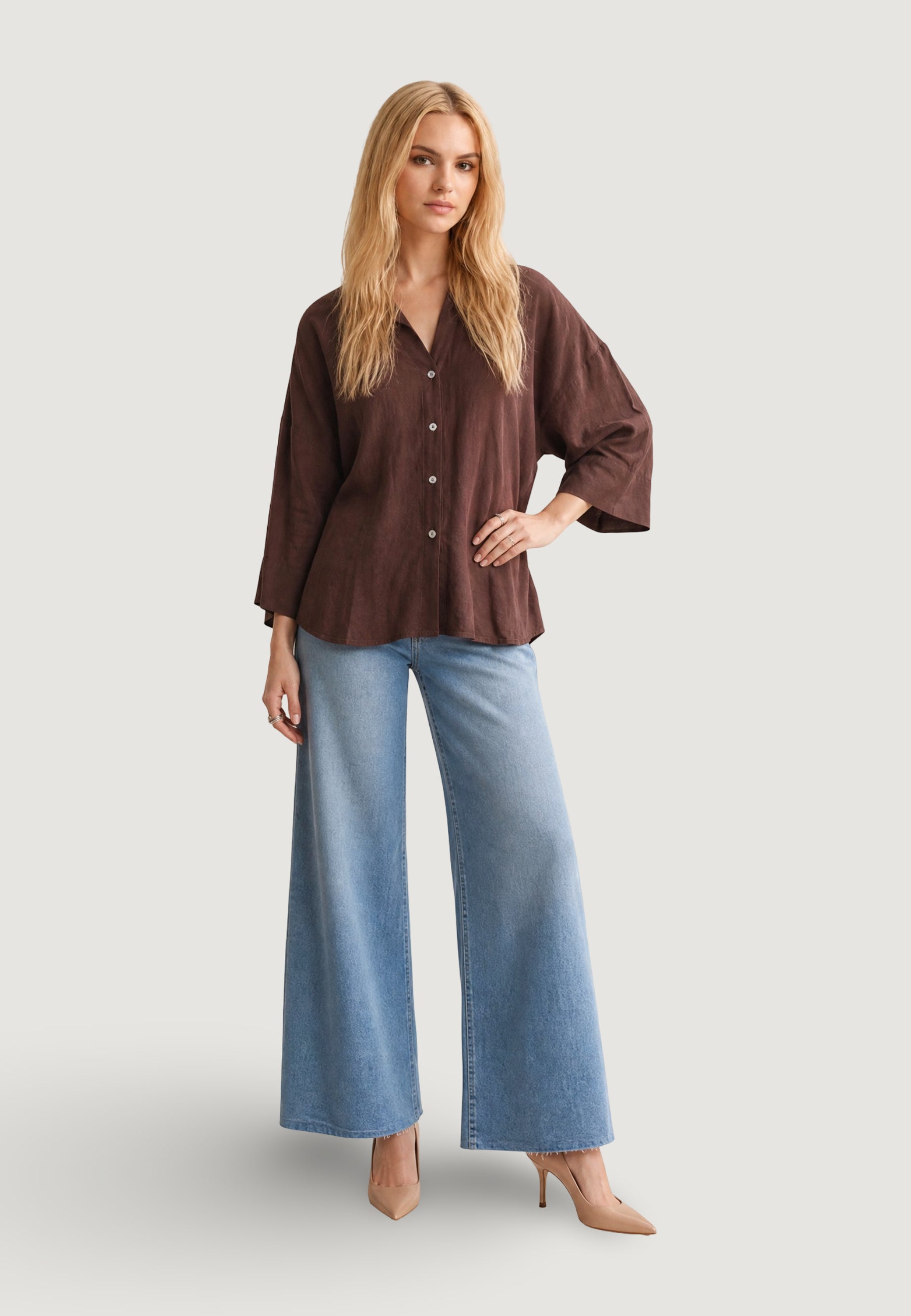 Camicia manica lunga Jacqueline de Yong Jdylaurel Life 7/8 Shirt Wvn
