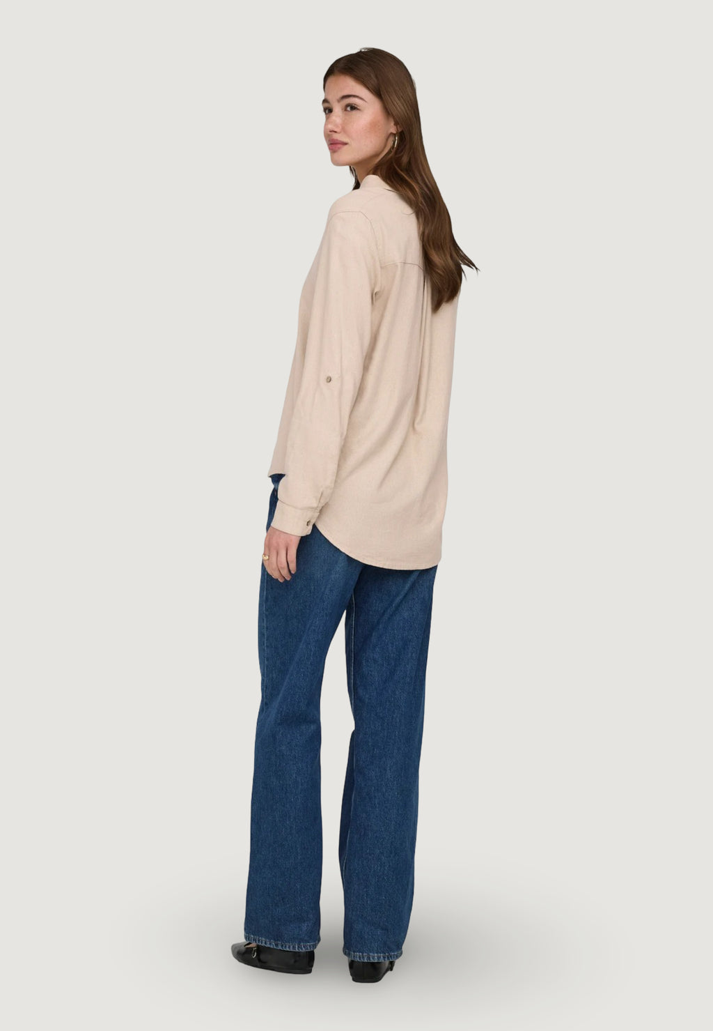 Camicia manica lunga Only Onlgoa 3/4 Strap Linen Bl Shirt Cc Pnt