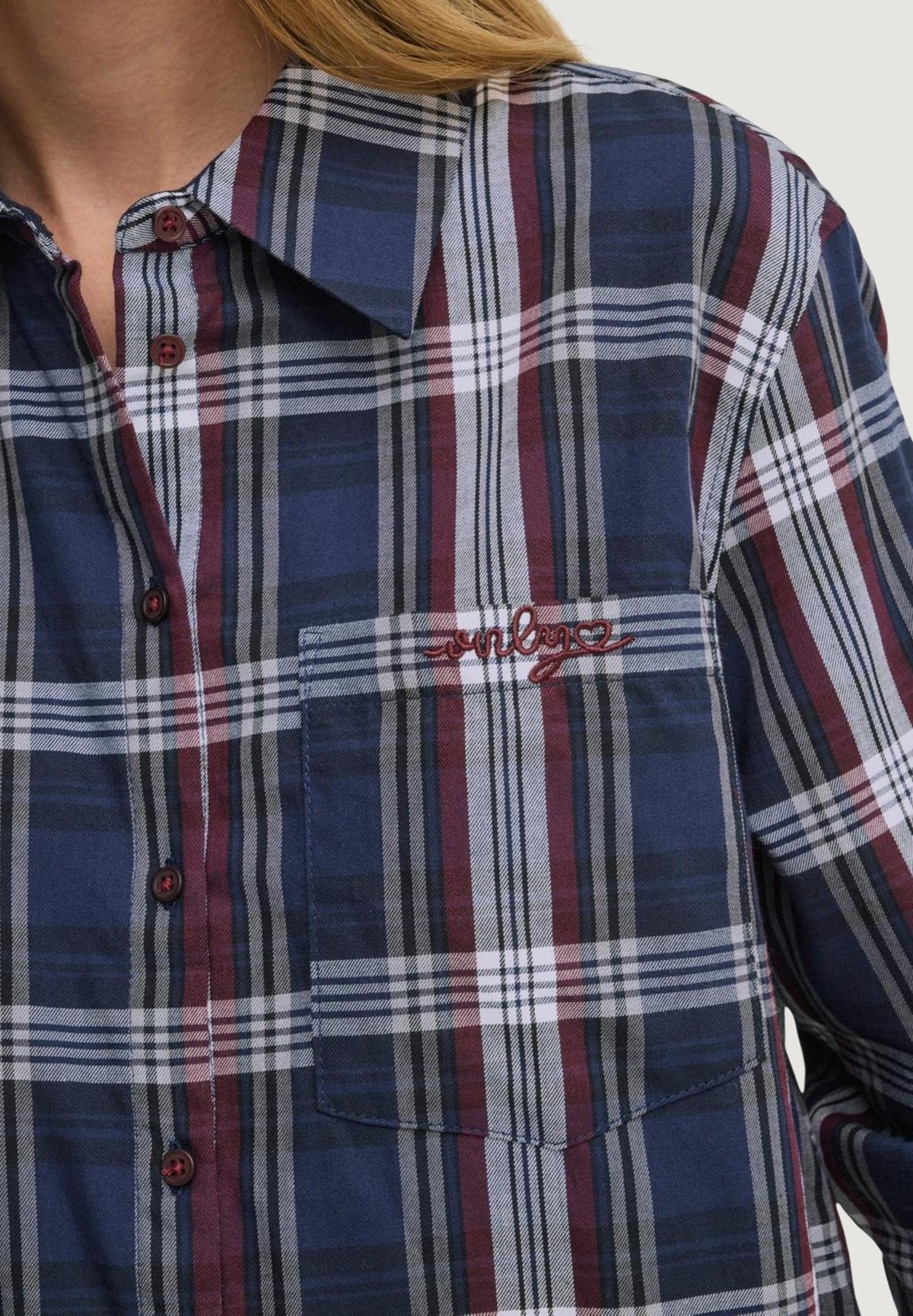 Camicia manica lunga Only Onlsurani L/S Check Emb Shirt Wvn
