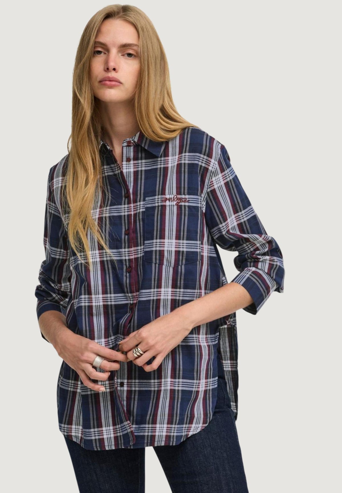 Camicia manica lunga Only Onlsurani L/S Check Emb Shirt Wvn