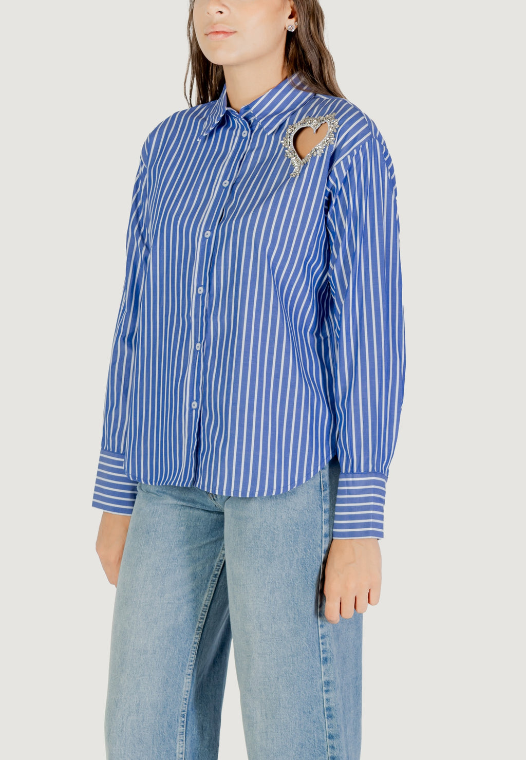 Long sleeves shirts Only Onlkaylen Ls Heart Emb Shirt Wvn