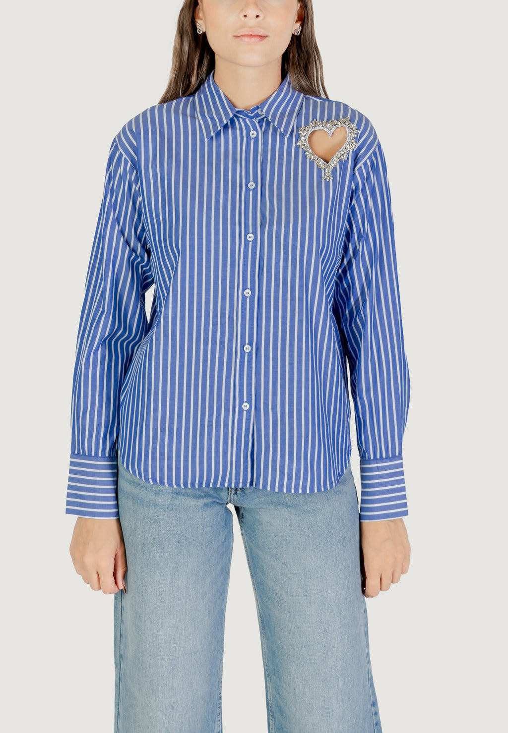 Long sleeves shirts Only Onlkaylen Ls Heart Emb Shirt Wvn