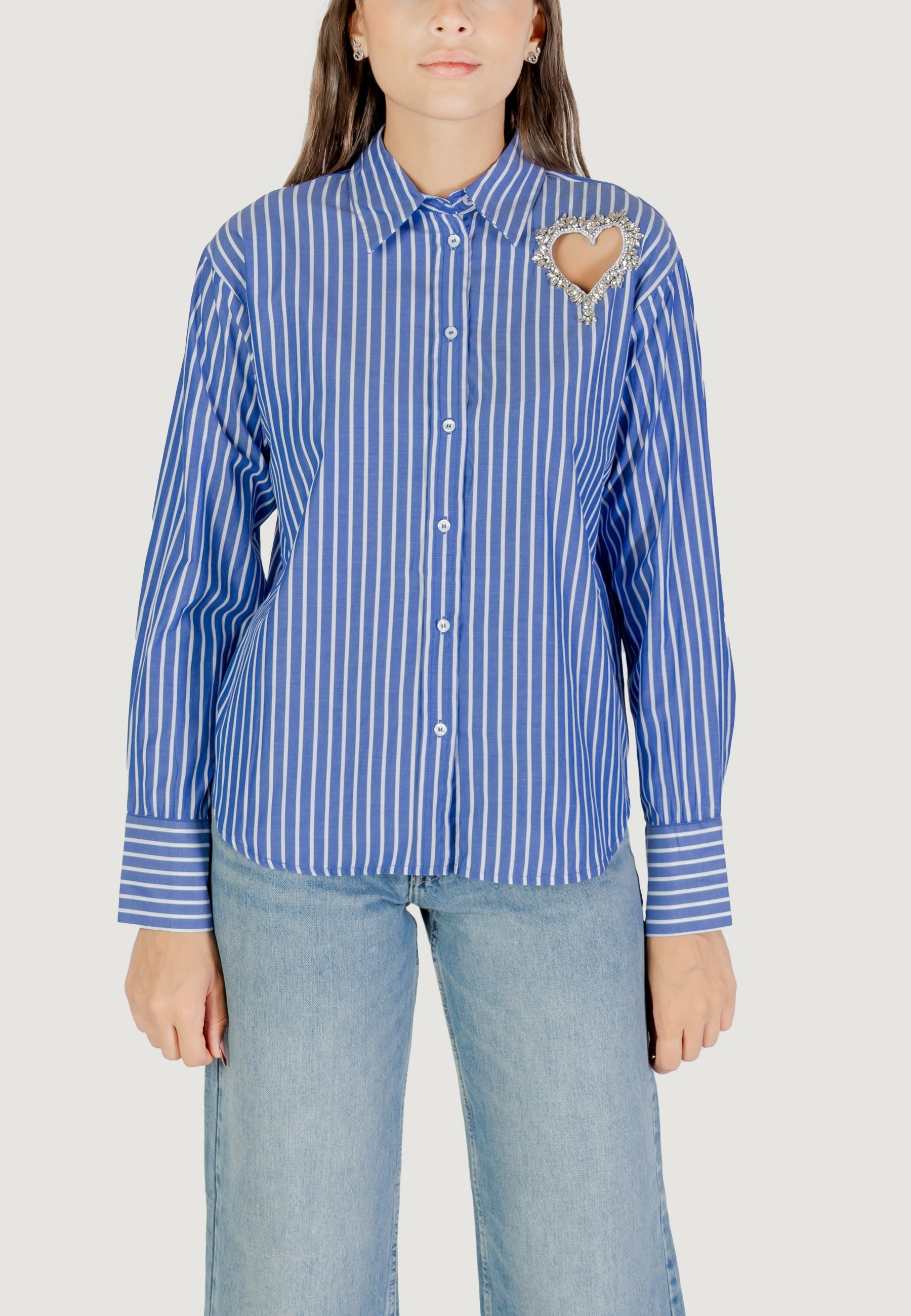 Long sleeves shirts Only Onlkaylen Ls Heart Emb Shirt Wvn