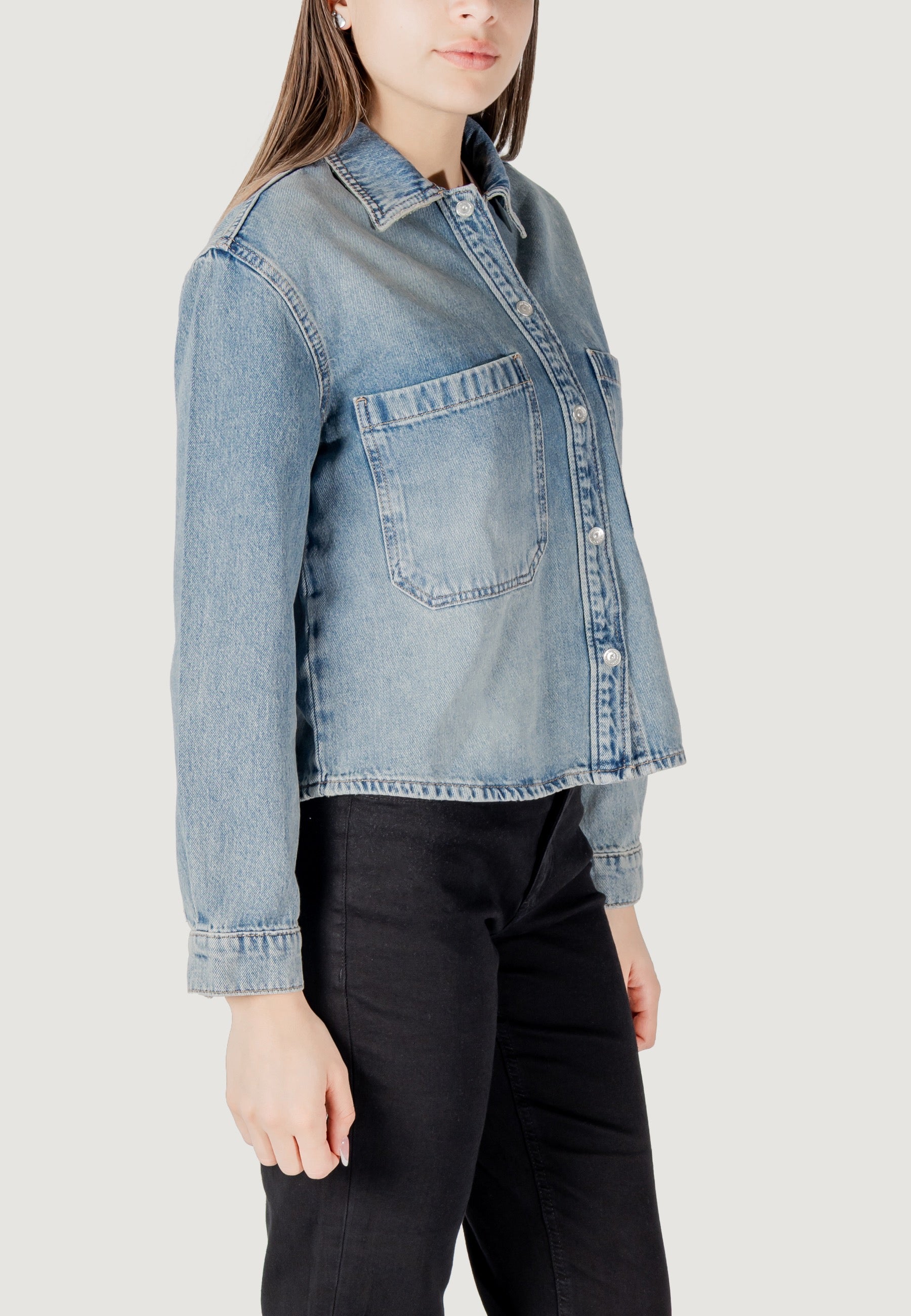 Camicia manica lunga Only ONLCASSIE LS OVS DNM SHIRT DOT Denim