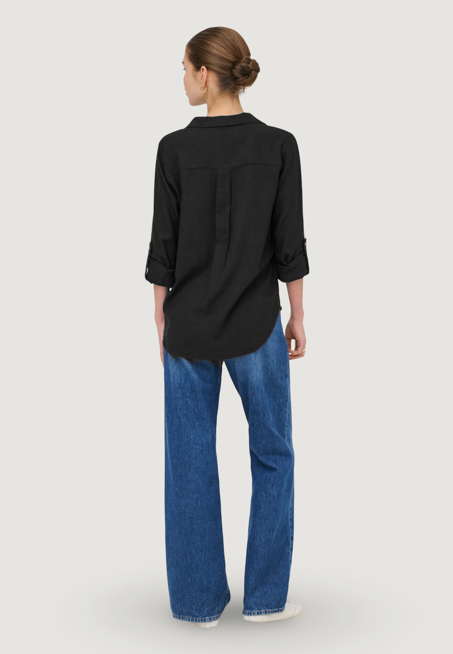 Camicia manica lunga Only Onlgoa 3/4 Strap Linen Bl Shirt Cc Pnt