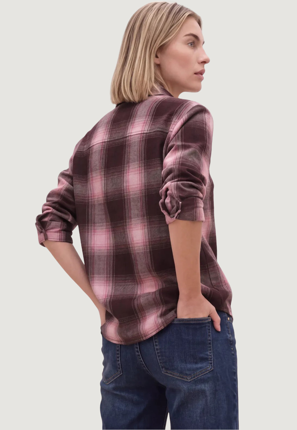 Long sleeves shirts Street One Y/D Check Overshirt w tape detail