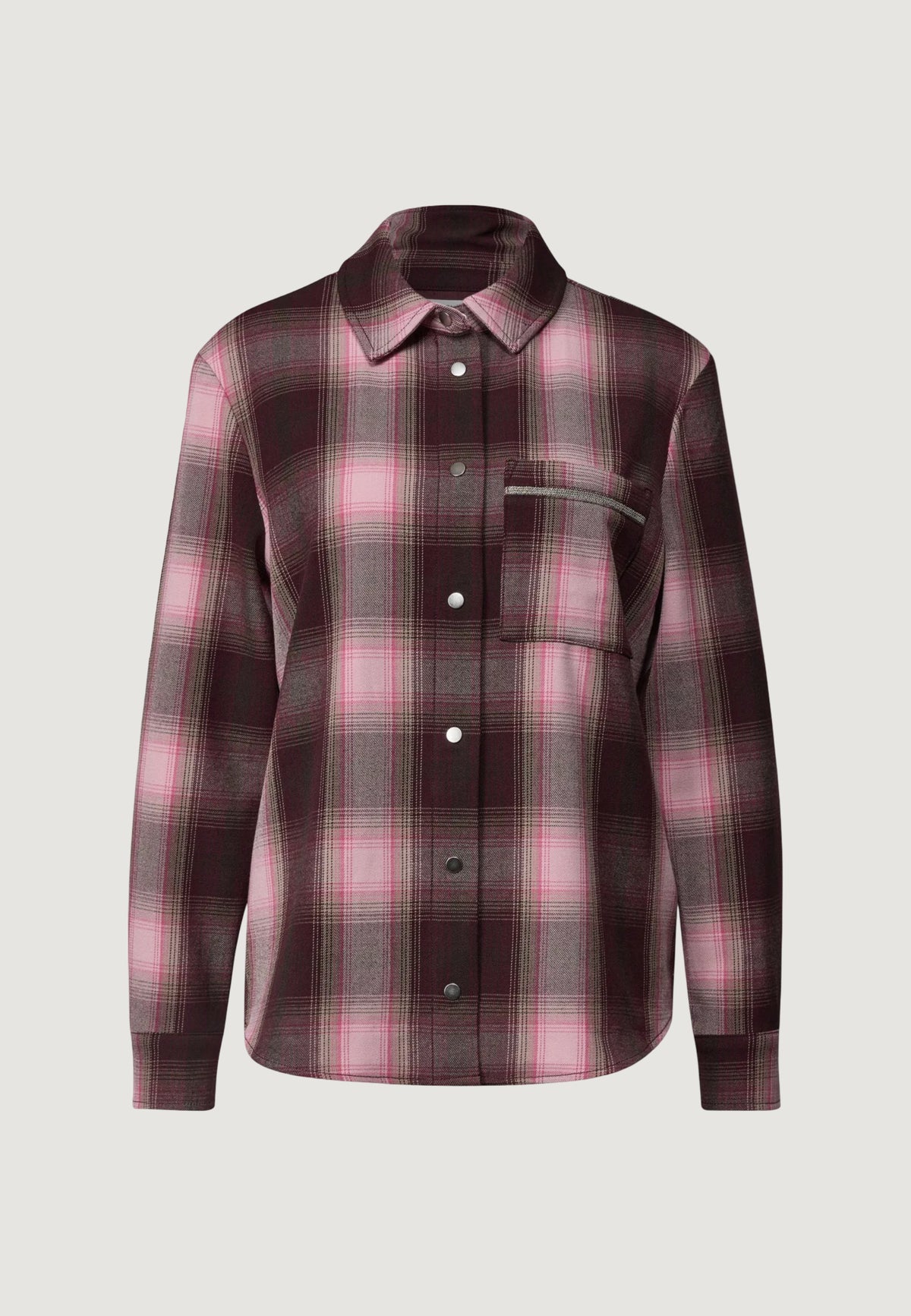 Long sleeves shirts Street One Y/D Check Overshirt w tape detail