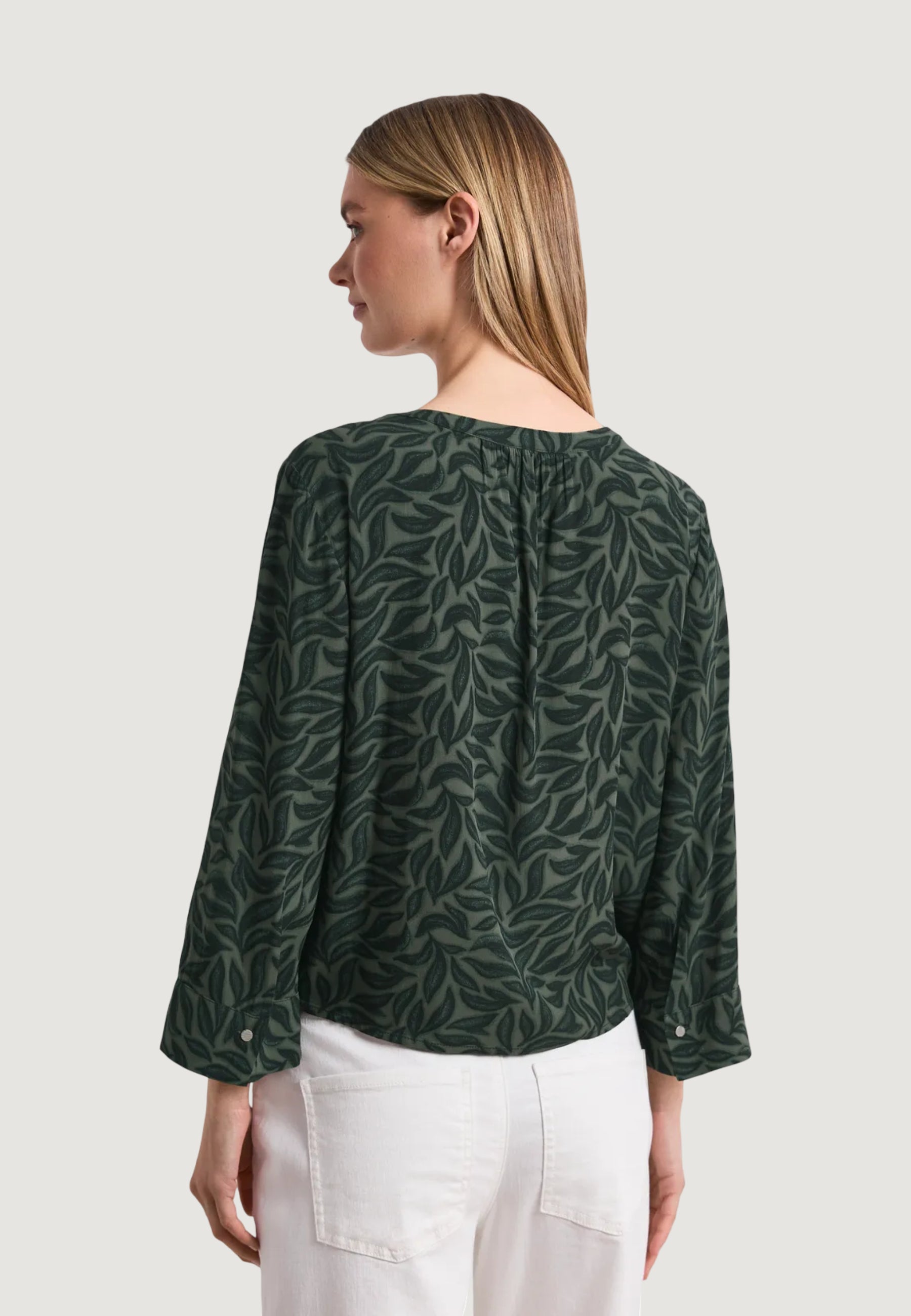 Camicia manica lunga Street One Splitneck w knot detail AOP