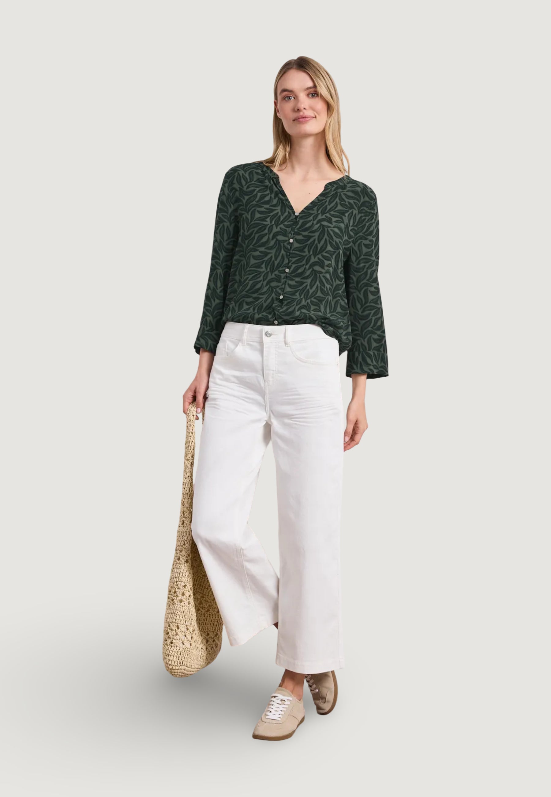 Camicia manica lunga Street One Splitneck w knot detail AOP
