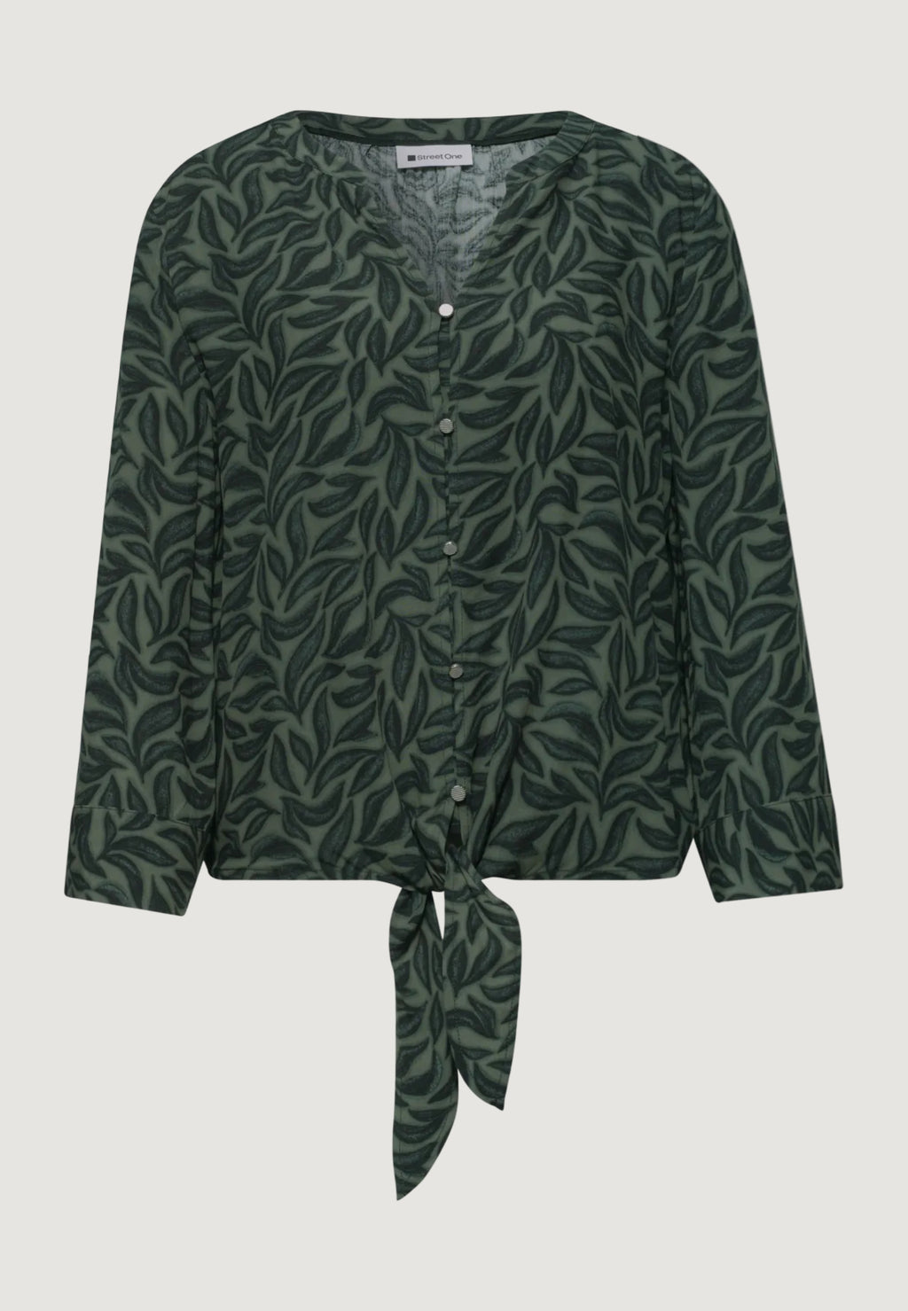 Camicia manica lunga Street One Splitneck w knot detail AOP
