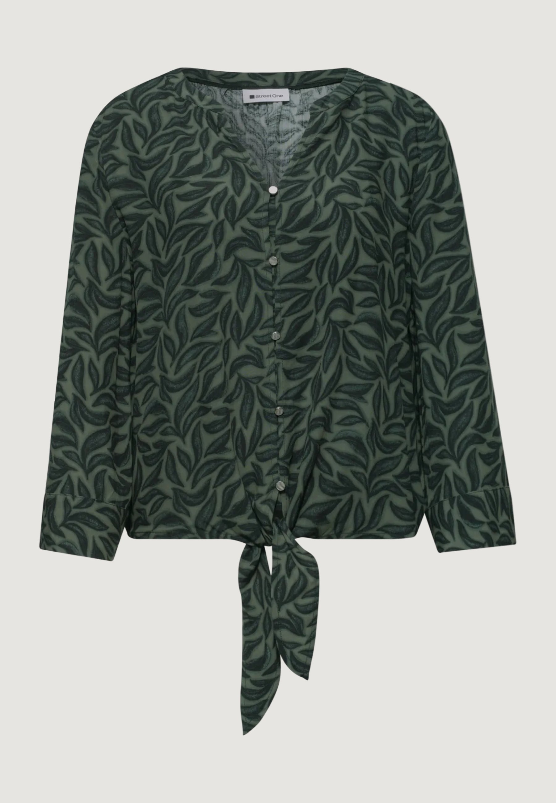 Camicia manica lunga Street One Splitneck w knot detail AOP