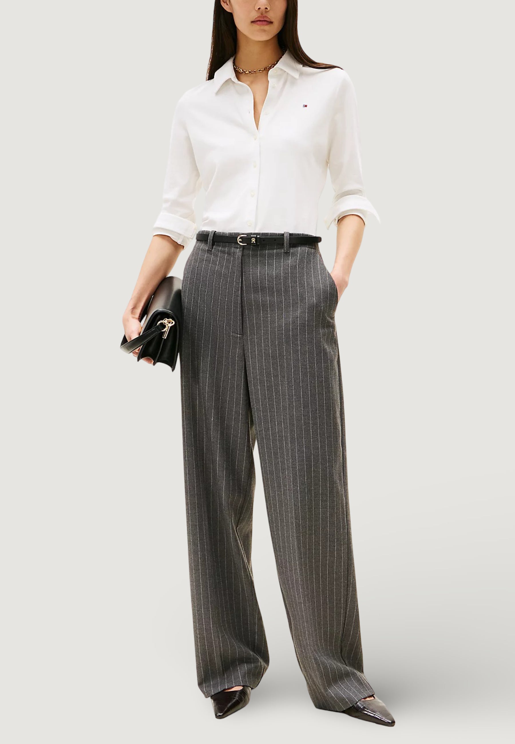 Camicia manica lunga Tommy Hilfiger 1985 SLIM PIQUE BTN