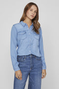 Long sleeves shirts Vila Clothes VIBISTA DENIM SHIRT