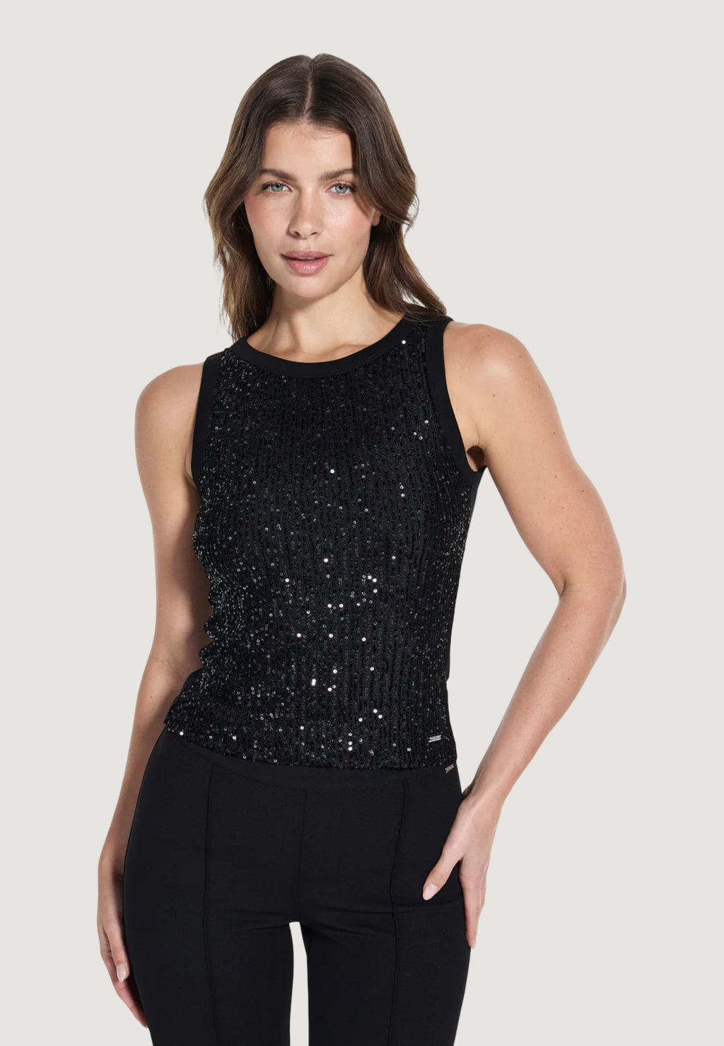 Canotta Guess SL ALEXIA SEQUINS TANK TOP