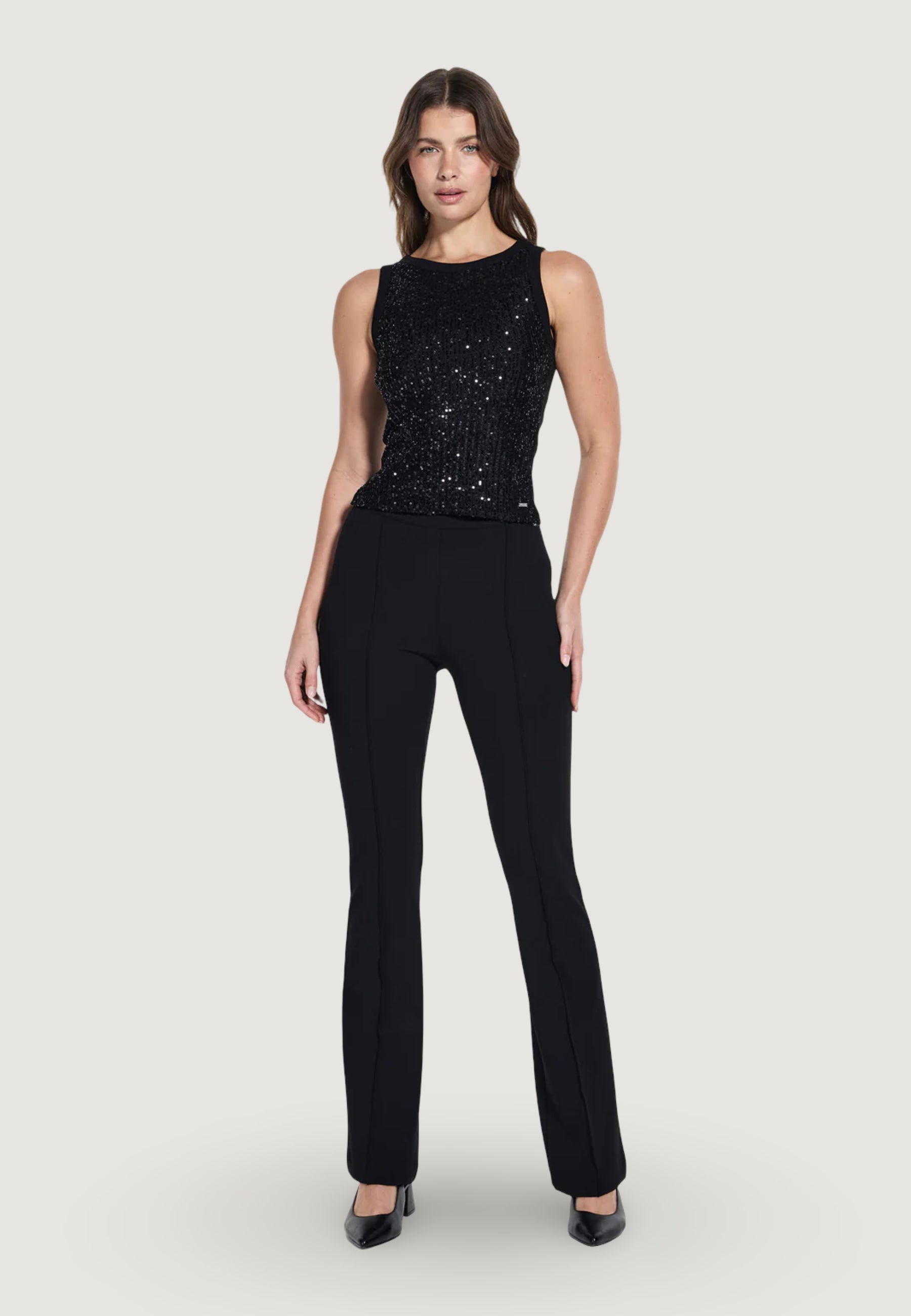 Canotta Guess SL ALEXIA SEQUINS TANK TOP