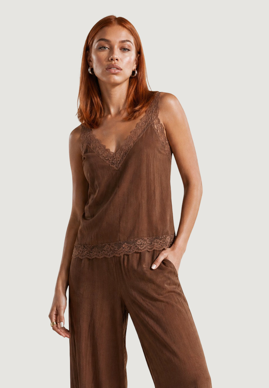 Tank top I am TOP CRINKLE PIZZO