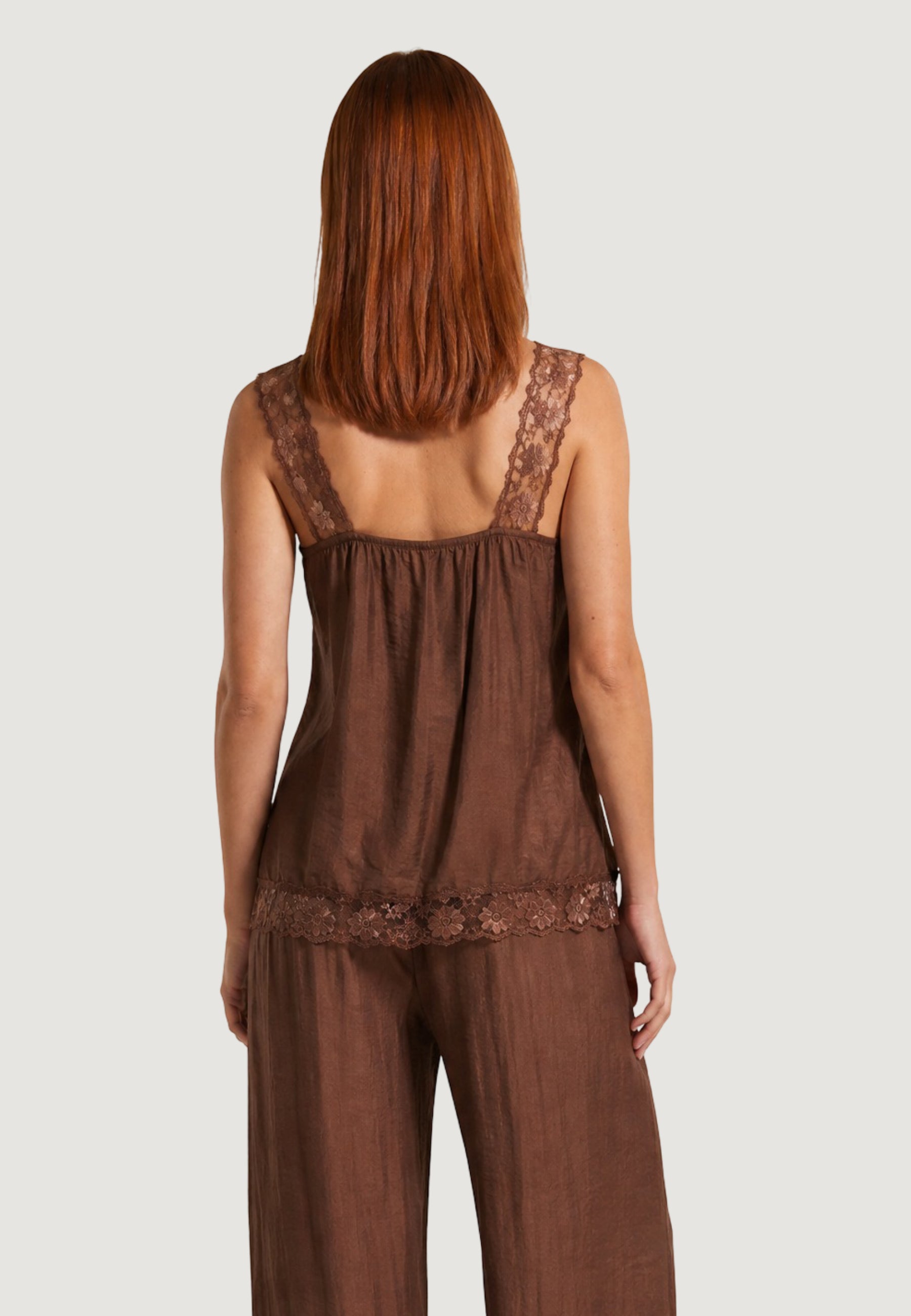 Tank top I am TOP CRINKLE PIZZO