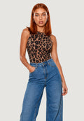 Canotta I am Top Cotone Stampa Animalier