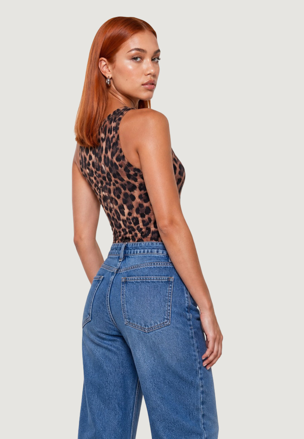 Canotta I am Top Cotone Stampa Animalier