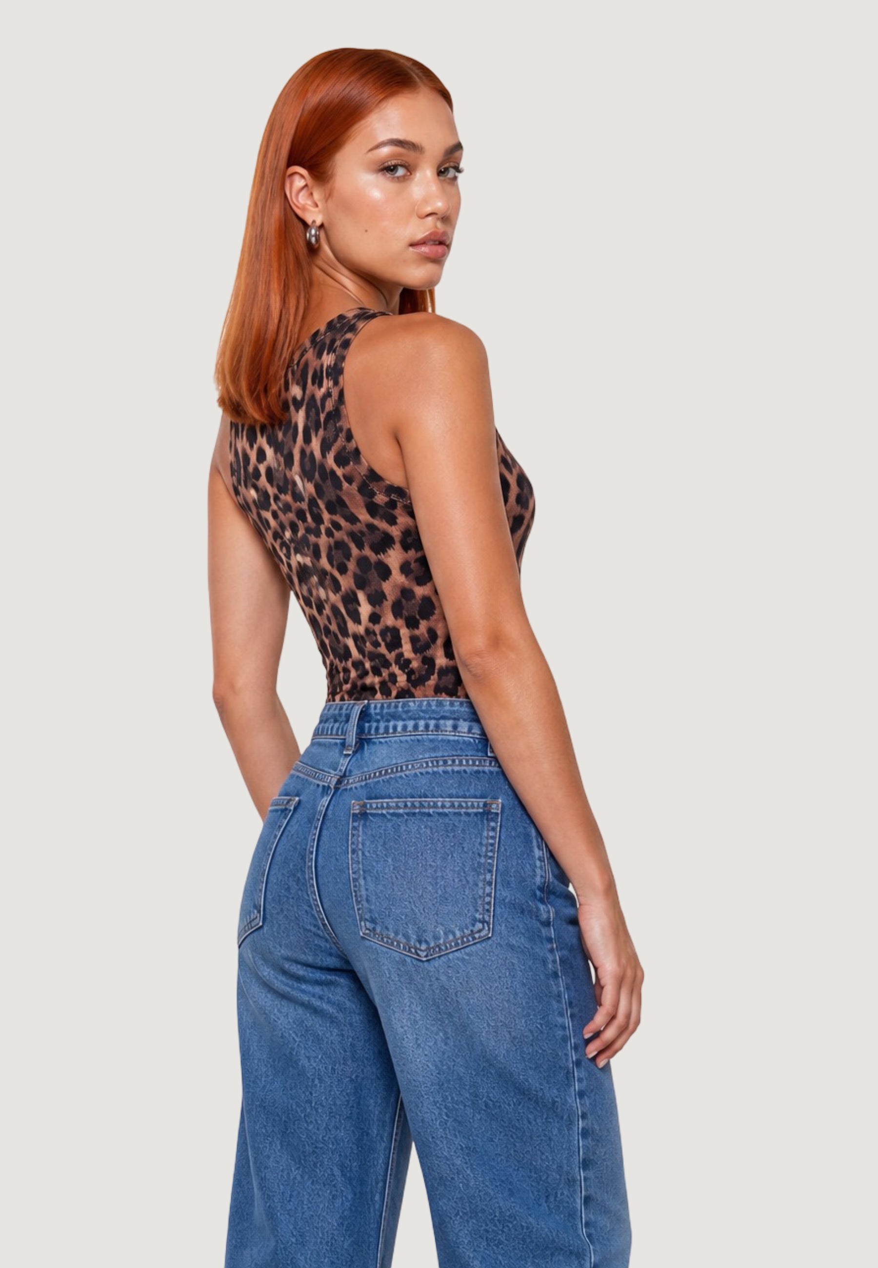 Canotta I am Top Cotone Stampa Animalier