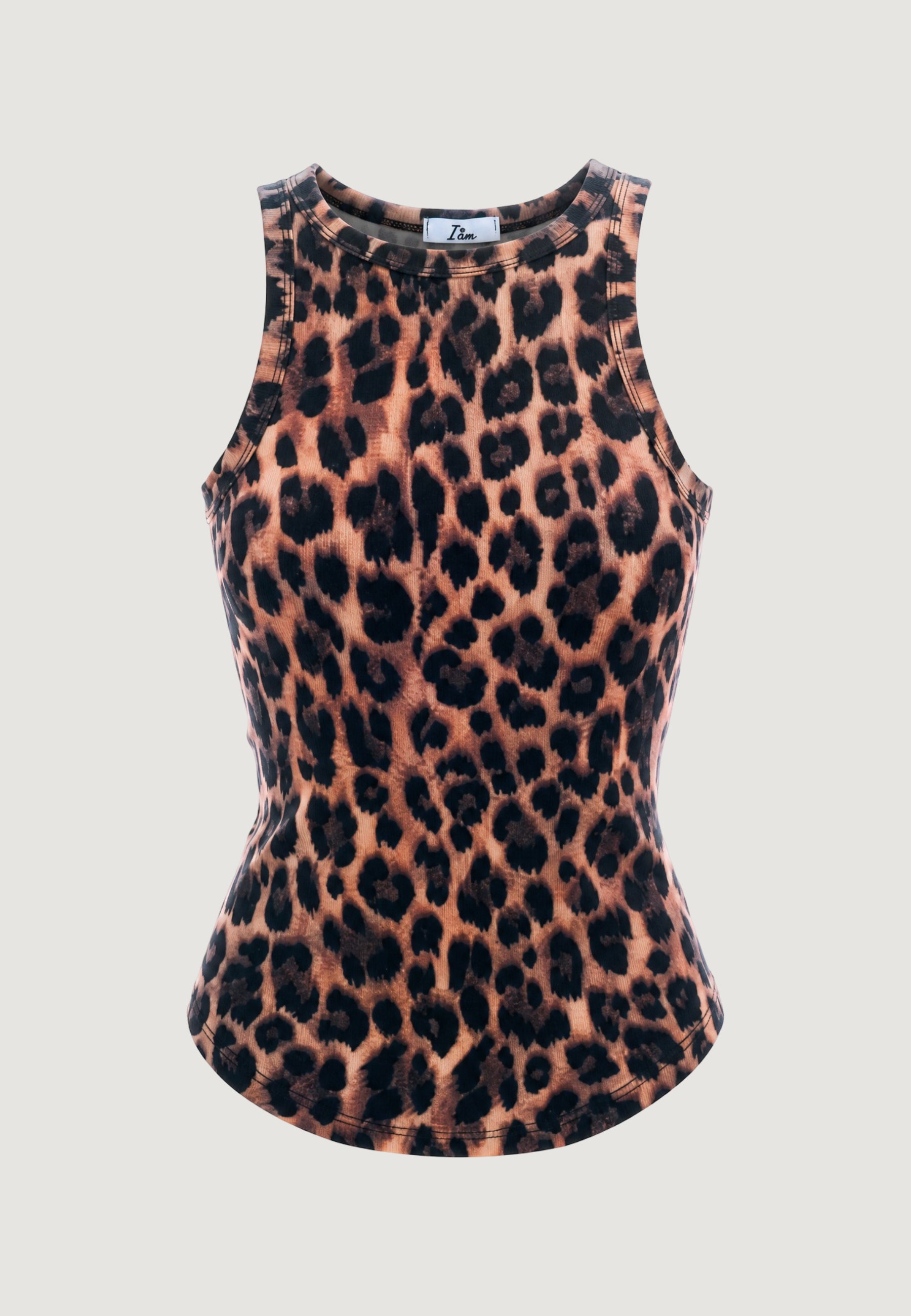 Canotta I am Top Cotone Stampa Animalier