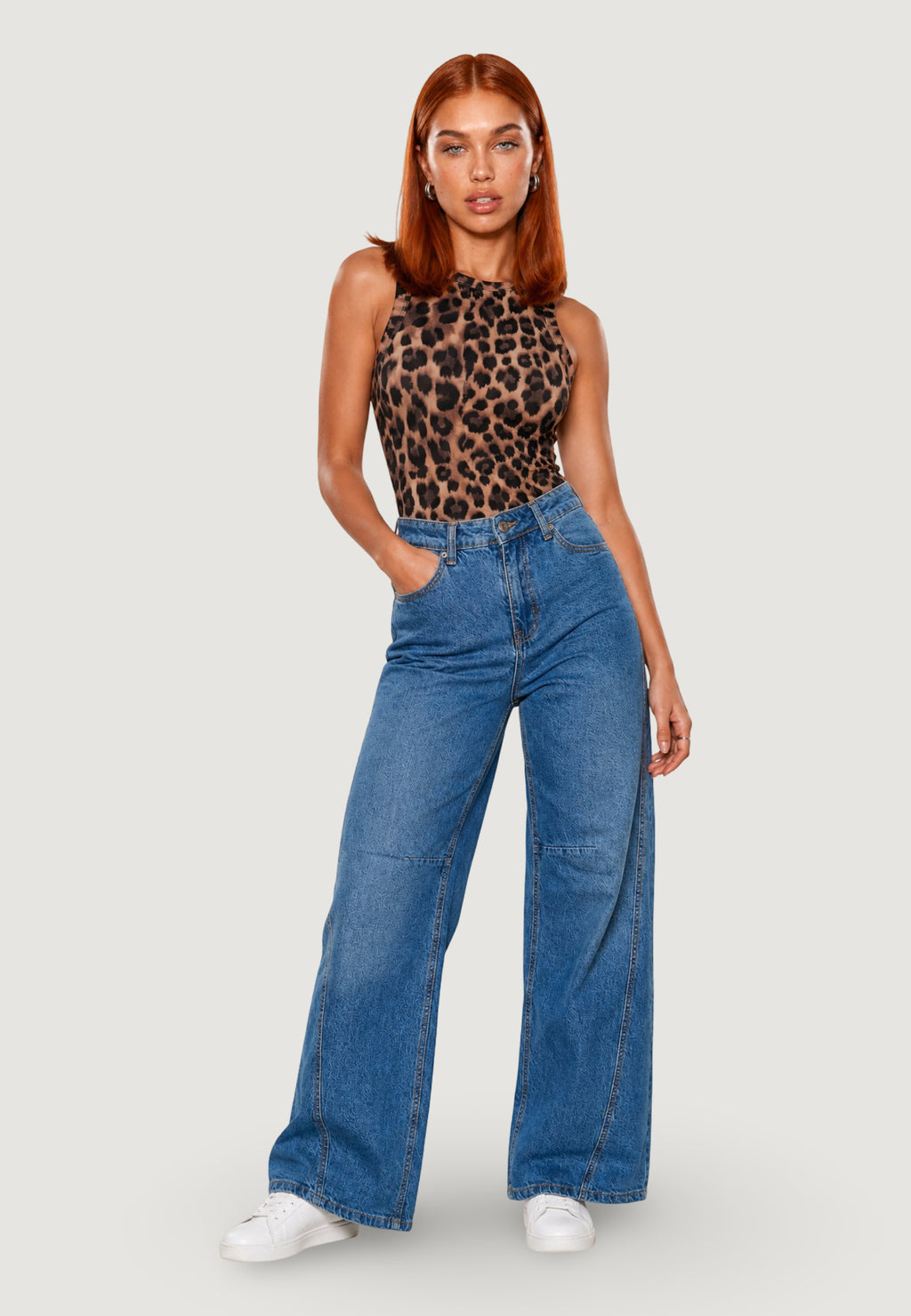 Canotta I am Top Cotone Stampa Animalier