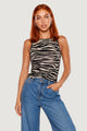 Canotta I am Top Cotone Stampa Animalier