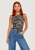 Canotta I am Top Cotone Stampa Animalier