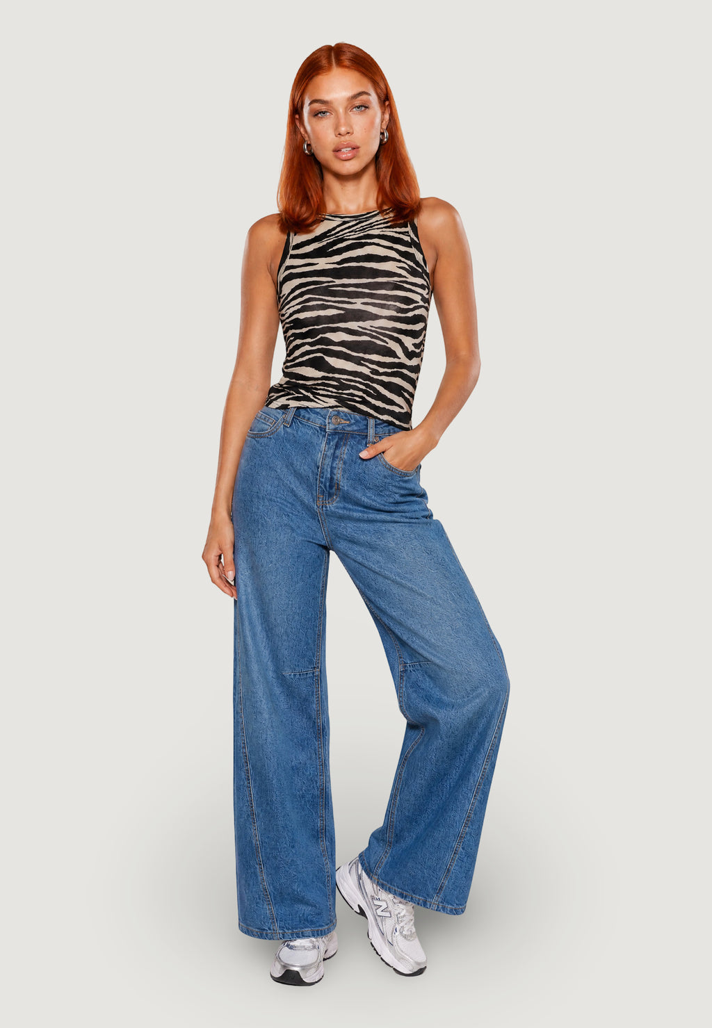 Canotta I am Top Cotone Stampa Animalier