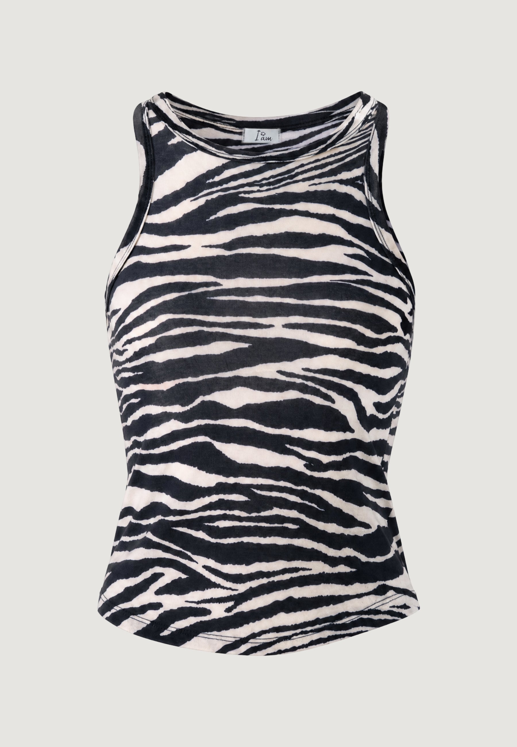 Canotta I am Top Cotone Stampa Animalier