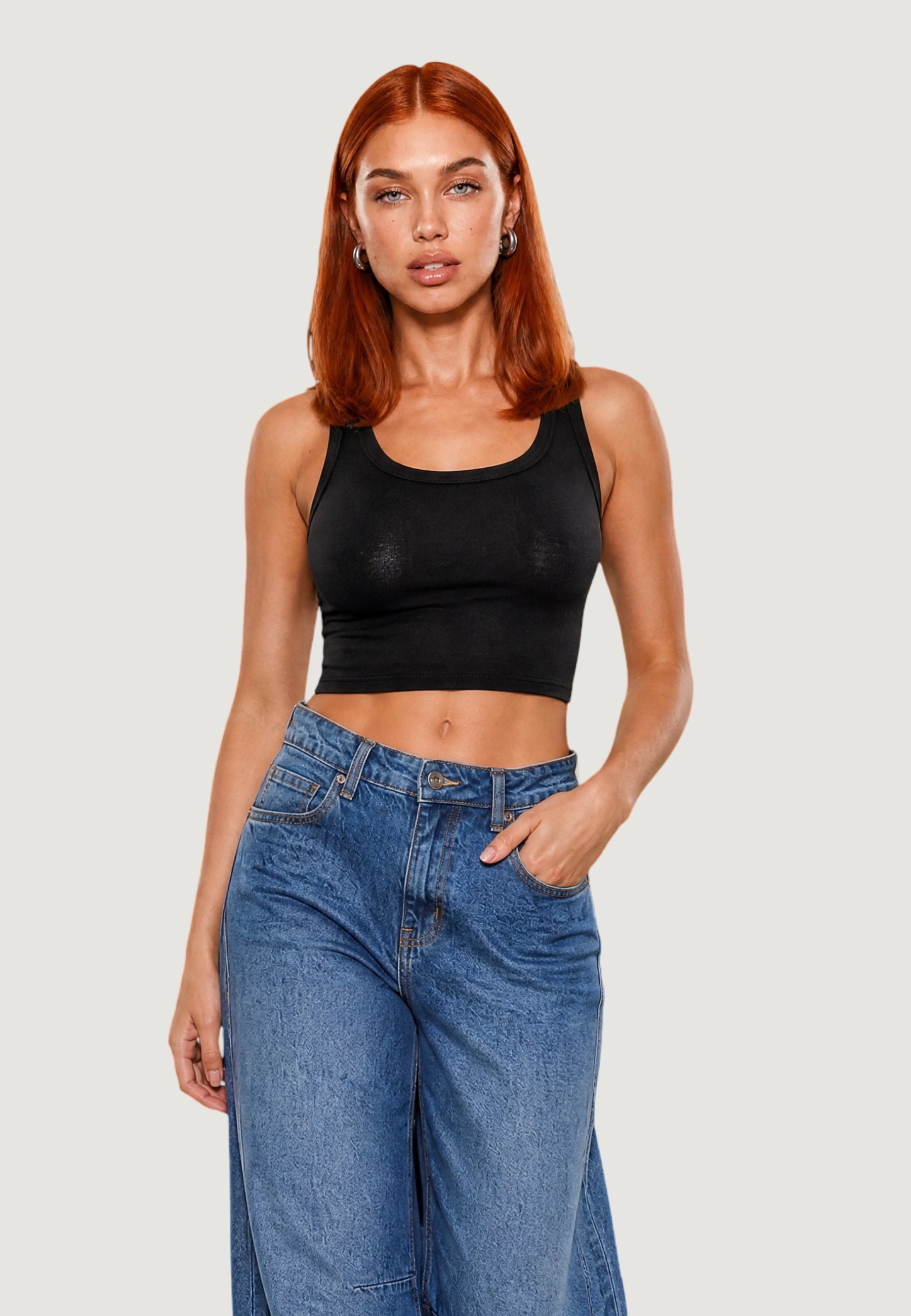 Tank top I am CROP TOP BASIC