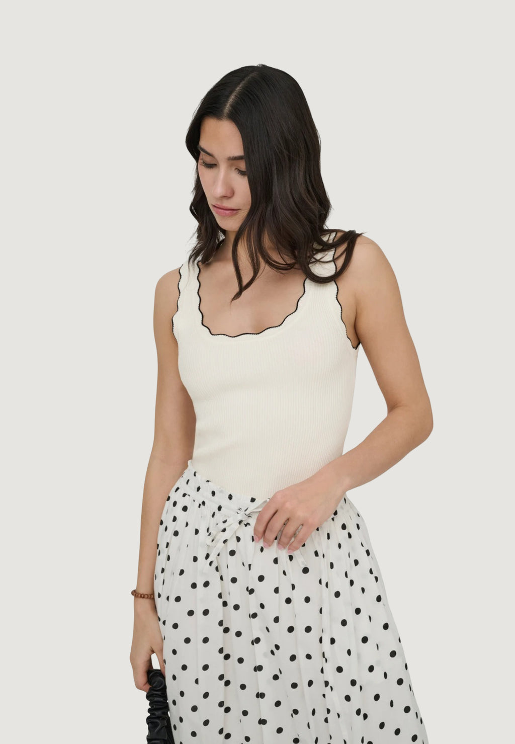 Canotta Jacqueline de Yong JDYNANNA S/L SCALLOP EDGE TOP KNT - 15290585